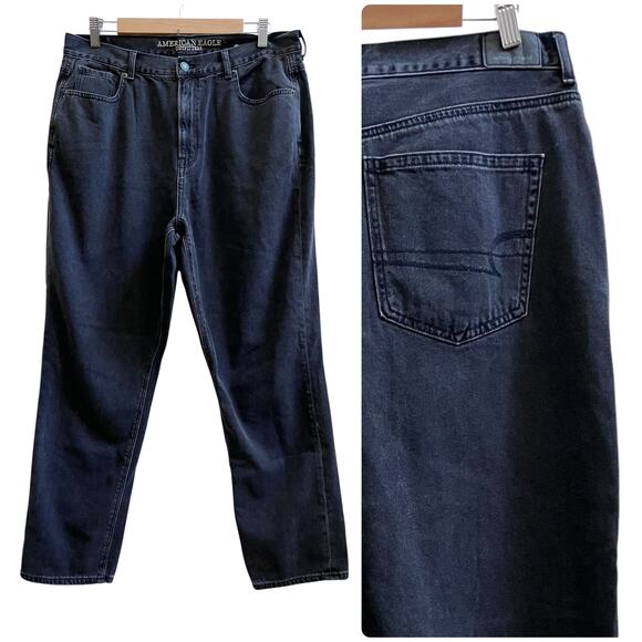 American Eagle Black Wash Stretch Mom Size 16R Jean 26 Inch Inseam - Picture 10 of 10